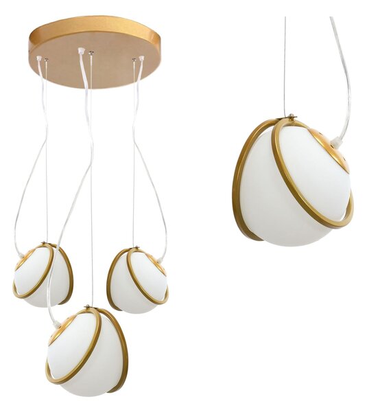 Toolight Toolight, závěsné svítidlo 3xE14 APP1090-3 CP, bílá-zlatá, OSW-04406