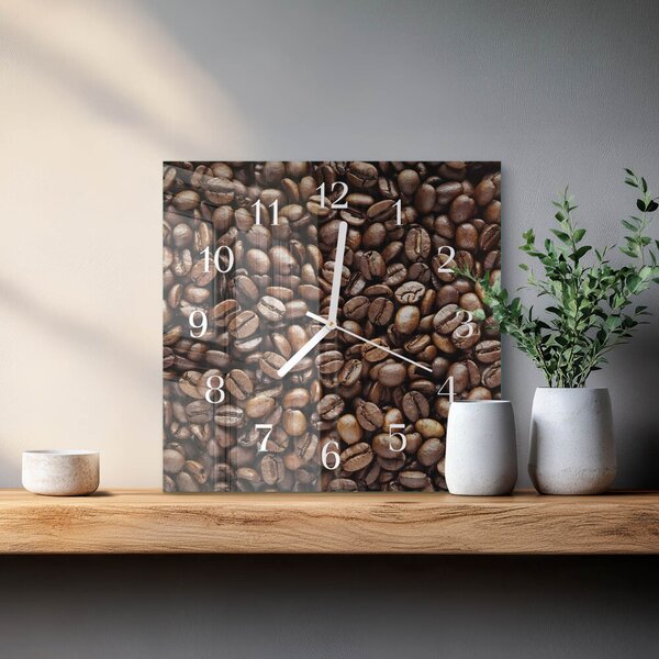 Skleněné hodiny Kávová zrna zskb-30x30-00084968