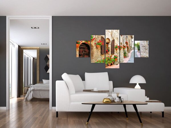 Obraz - Malebná Italská ulička (125x70 cm)