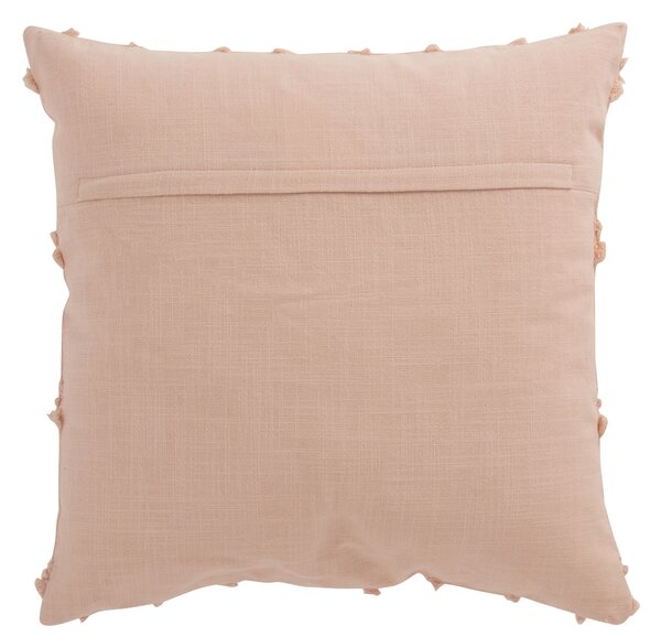 Růžový bavlněný polštář s třásněmi Rhombuses - 43*43 cm - J-Line by Jolipa
