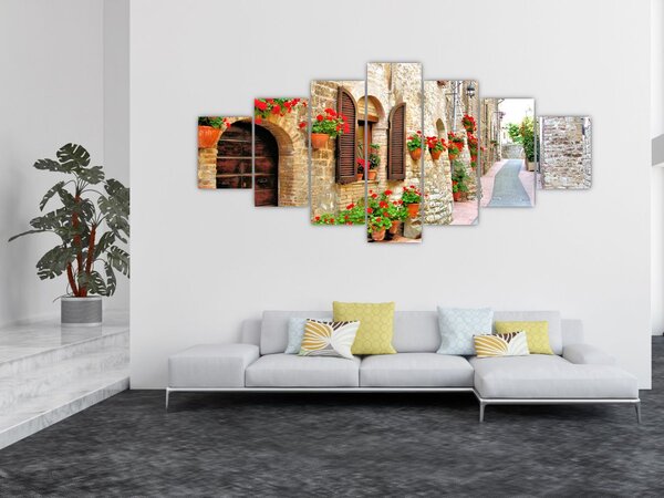 Obraz - Malebná Italská ulička (210x100 cm)
