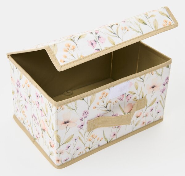 Sinsay - Skládací úložný box s květinovým vzorem - béžová