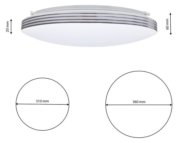 Stropní LED svítidlo Siena, 1x LED 25w, 3000-6000k, ch