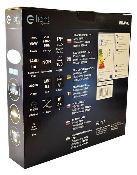 Stropní LED svítidlo Bravo, 1x LED 16w, 4000k, ch