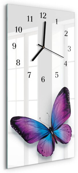 Skleněné hodiny vertikální Motýli zsppc-30x60-00171344