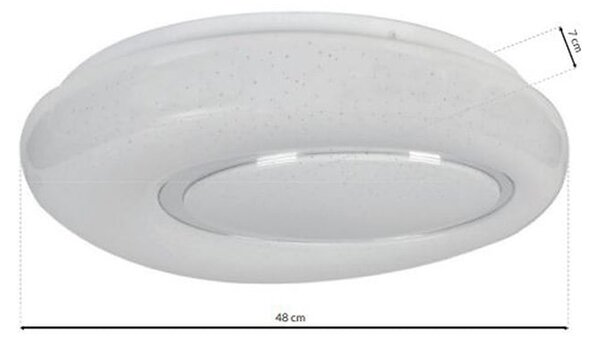 Stropní LED svítidlo Bono, 1x LED 52w, 3000-6000k, w, s ovladačem