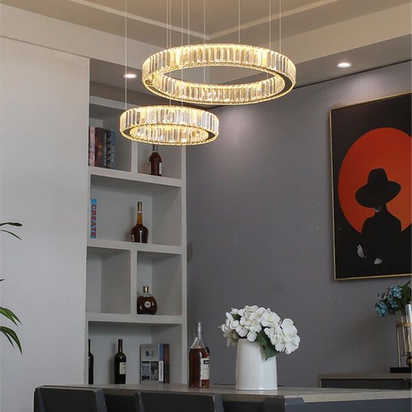Toolight Toolight, LED křišťálová závěsná lampa APP982-CP, stříbrná, OSW-03641