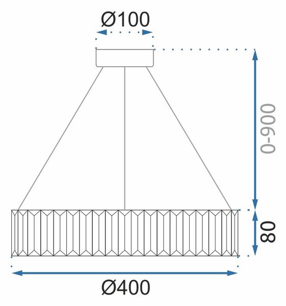 Toolight Toolight, LED křišťálová závěsná lampa APP982-CP, stříbrná, OSW-03641