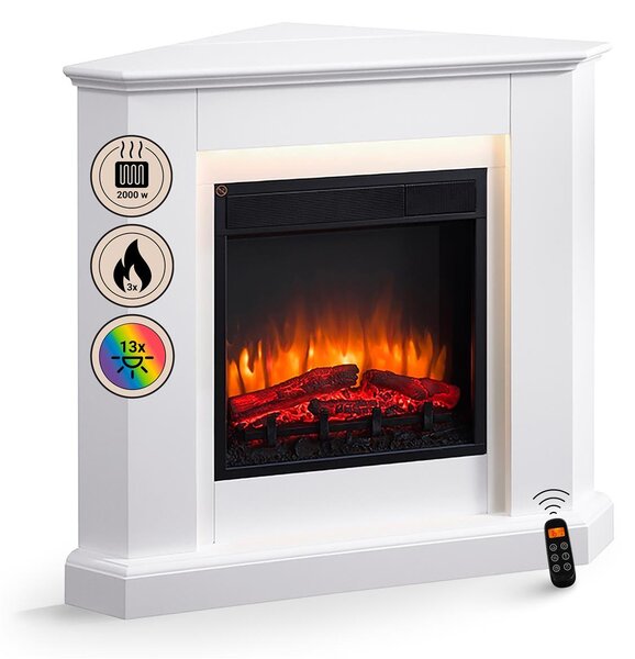 Elektrický krb BALDERIA Candela – výkon až 2000 W, bílý