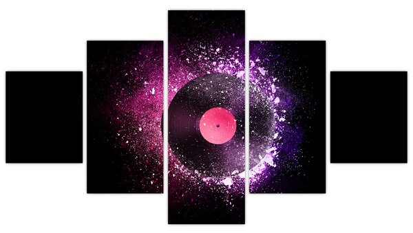 Obraz - Vinylová deska v růžovo-fialových (125x70 cm)