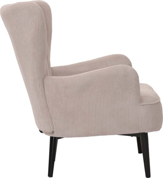 Křeslo HWC-K37, křeslo typu "cocktail" nebo "uši", čalouněné, retro, vintage, potahová látka: cord (290 g/m²), barva: béžová