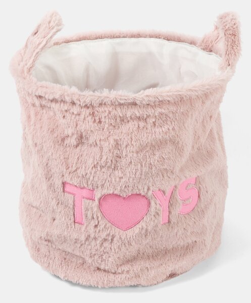 Sinsay - Úložný koš s nápisem TOYS - pastelová růžová