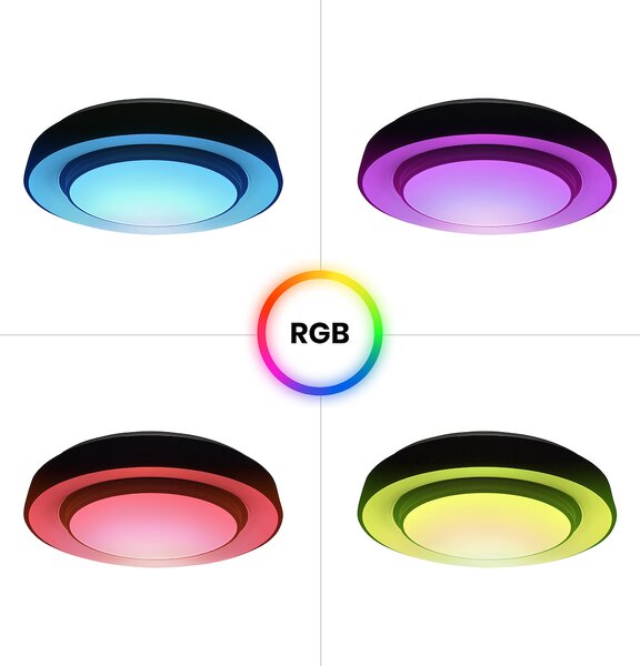 Stropní LED svítidlo Naomi Smart, 1x LED 24w, 3000-6000k, b, RGB, s ovladačem
