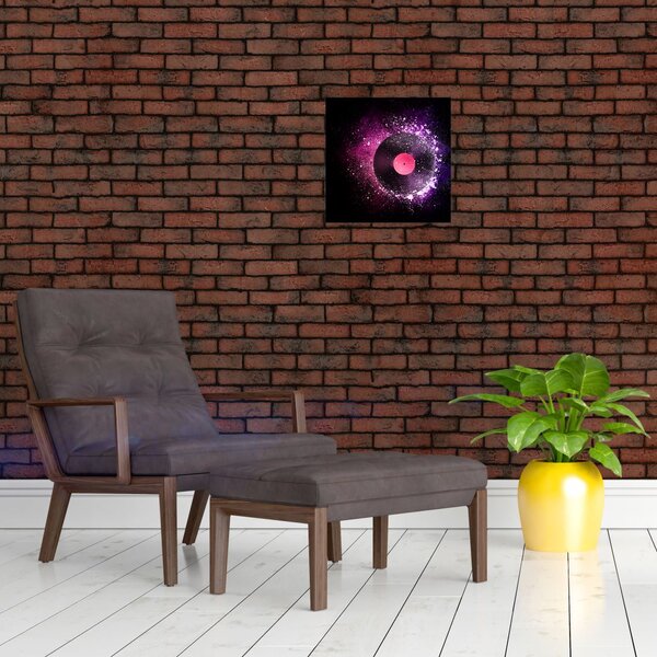 Obraz - Vinylová deska v růžovo-fialových (30x30 cm)