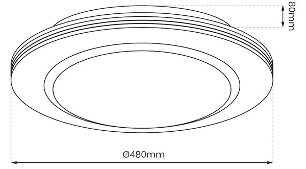 Stropní LED svítidlo Kelly, 1x LED 48w, 3000-6000k, b/s, s ovladačem