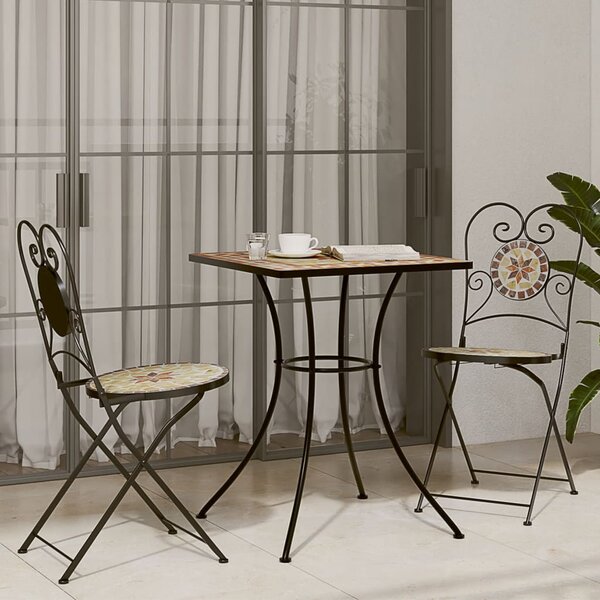 Mozaikový bistro stolek terakota 60 x 60 x 74 cm keramika