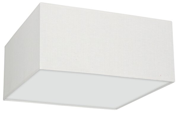 Stropní svítidlo Albion Square, 1x bílé bavlněné stínítko, (bílé plexisklo), (40cm)