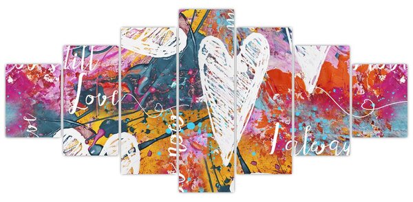 Obraz - Srdce na abstraktním pozadí (210x100 cm)