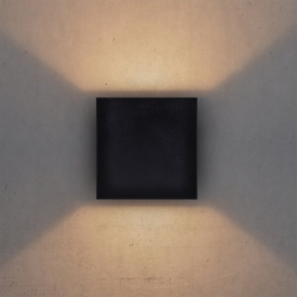 Brilagi - LED Venkovní nástěnné svítidlo CUBE LED/6W/230V černá IP54