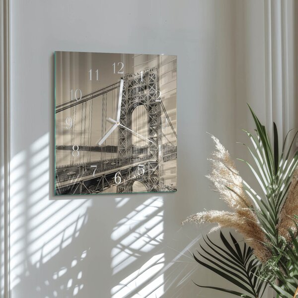 Skleněné hodiny Zlatá brána zskb-30x30-00084806