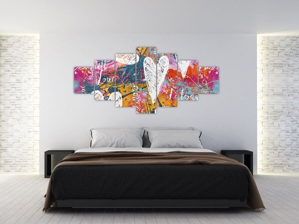 Obraz - Srdce na abstraktním pozadí (210x100 cm)
