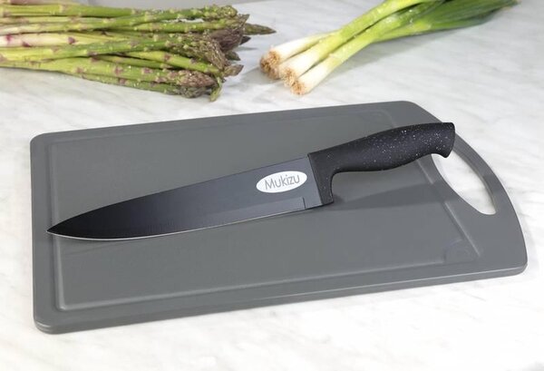 Steuber Krájecí deska s nožem Chef černá 36 x 25 cm
