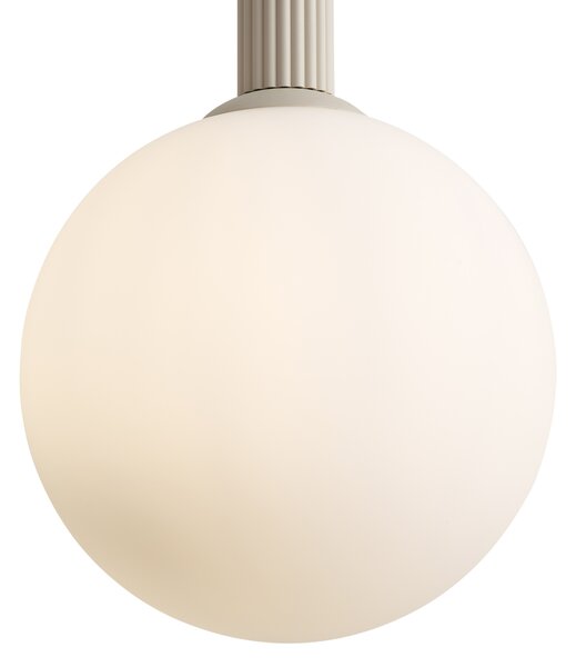 Skandinávská závěsná lampa béžová s opálovým sklem - Polly