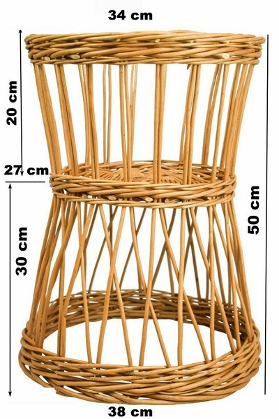 Proutěný stojan na květiny 50 cm XL