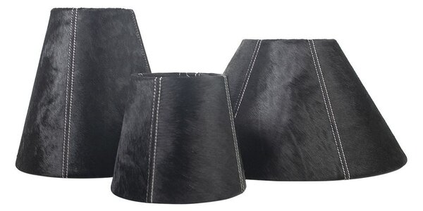 Černé stínidlo lampy z hovězí kůže - Ø18*Ø13*15cm / E27 - Mars & More