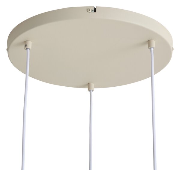 Skandinávská závěsná lampa béžová s opálovým sklem se 3 světly - Polly