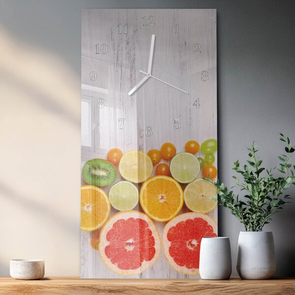Skleněné hodiny vertikální Ovoce zsppb-30x60-00090648
