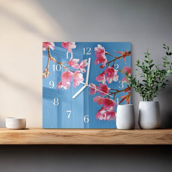 Skleněné hodiny Květiny zskb-30x30-00087173