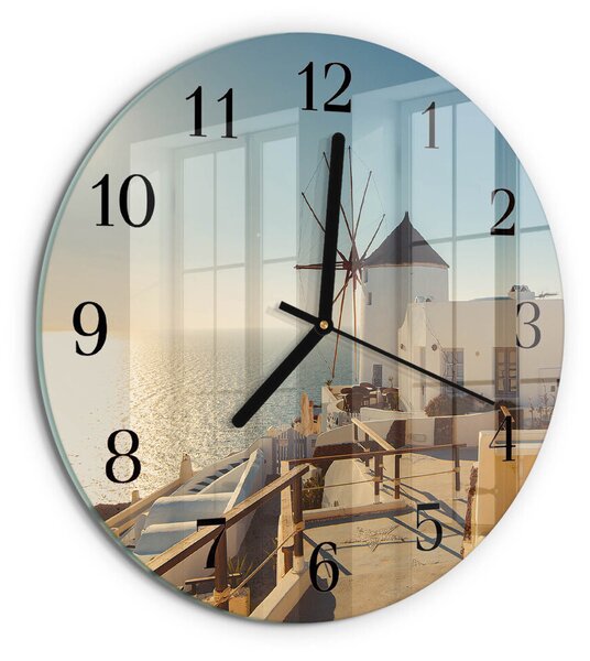Skleněné nástěnné hodiny Santorini zsoc-fi30-00178444