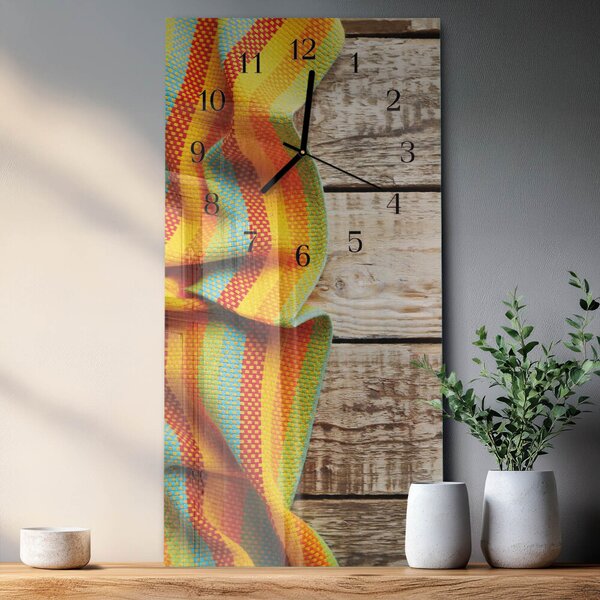 Skleněné hodiny vertikální Dřevěná tkanina zsppc-30x60-00183297