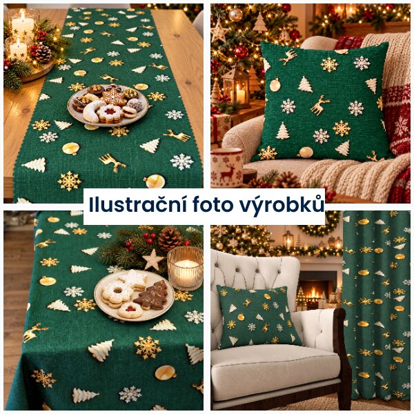 Vánoční ubrusy a běhouny SOFT 40x120 Vypalovaná vlnka