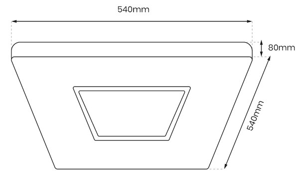 Stropní LED svítidlo Sparky Square, 1x LED 65w, 3000-6000k, w/ch, s ovladačem