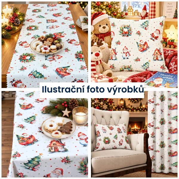 Vánoční ubrusy a běhouny SOFT 40x120 Vypalovaná vlnka