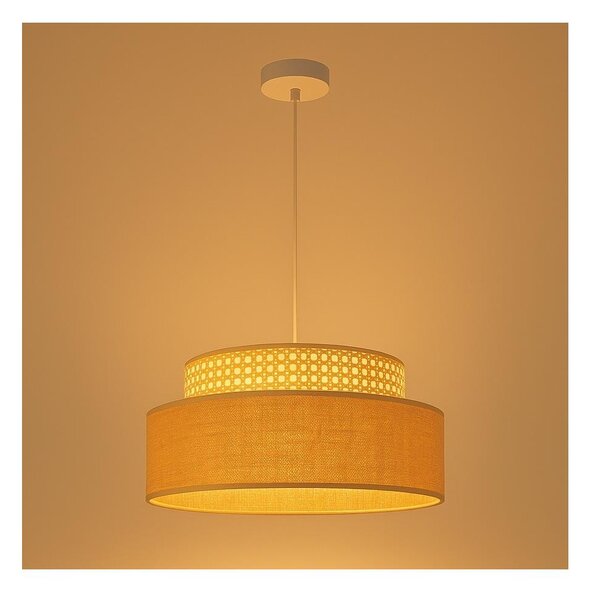 Lustr na lanku BOHO 1xE27/60W/230V pr. 40 cm ratan