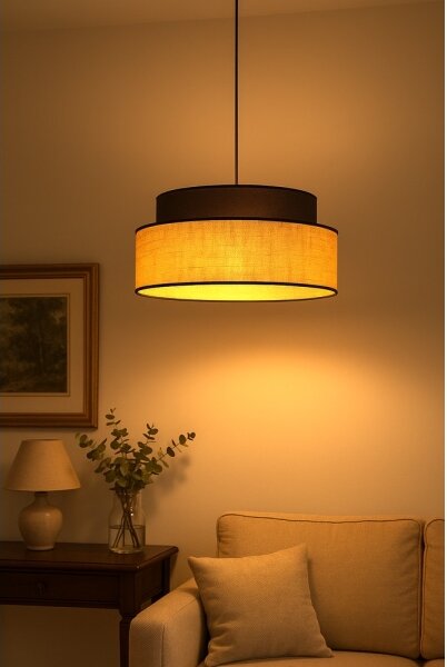 Lustr na lanku BOHO 1xE27/60W/230V pr. 40 cm hnědá/béžová
