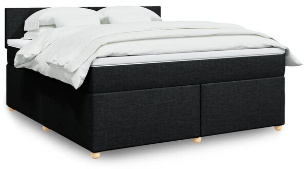 Box spring postel s matrací černá 180x200 cm textil 3286754