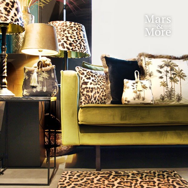 Sametové stínidlo s motivem leopardí kůže - 33*45*h25cm - Mars & More