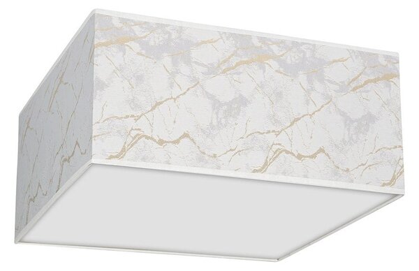 Stropní svítidlo Senso Square, 1x bílé/zlaté textilní stínítko, (bílé plexisklo), (40 cm)