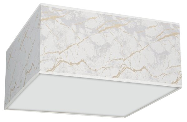 Stropní svítidlo Senso Square, 1x bílé/zlaté textilní stínítko, (bílé plexisklo), (50 cm)
