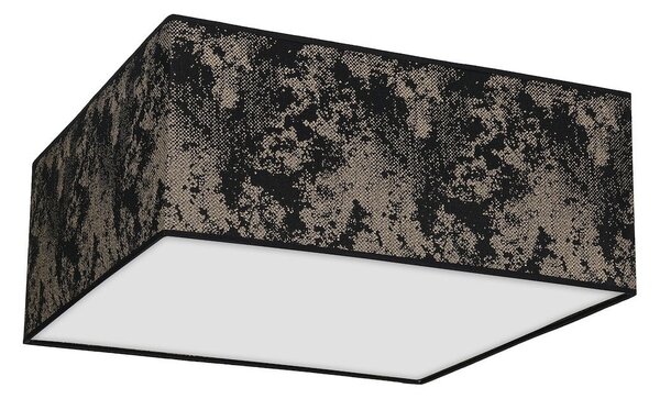 Stropní svítidlo Satino Square, 1x černé/zlaté textilní stínítko, (bílé plexisklo), (50 cm)