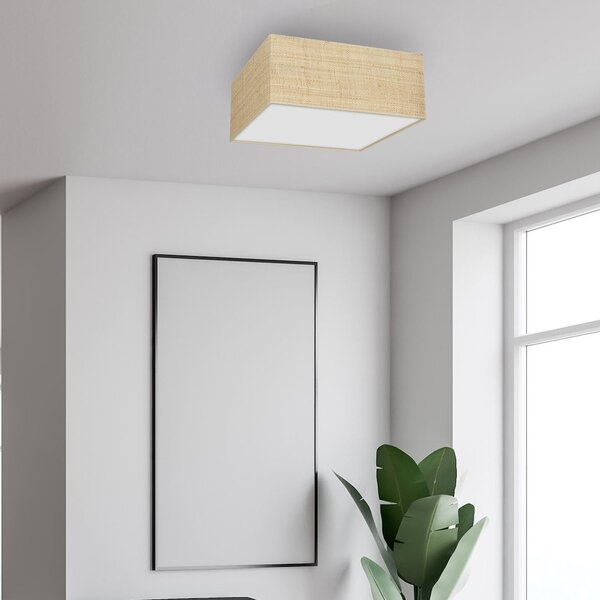 Stropní svítidlo Marshall Square, 1x ratanové stínítko, (bílé plexisklo), (50 cm)