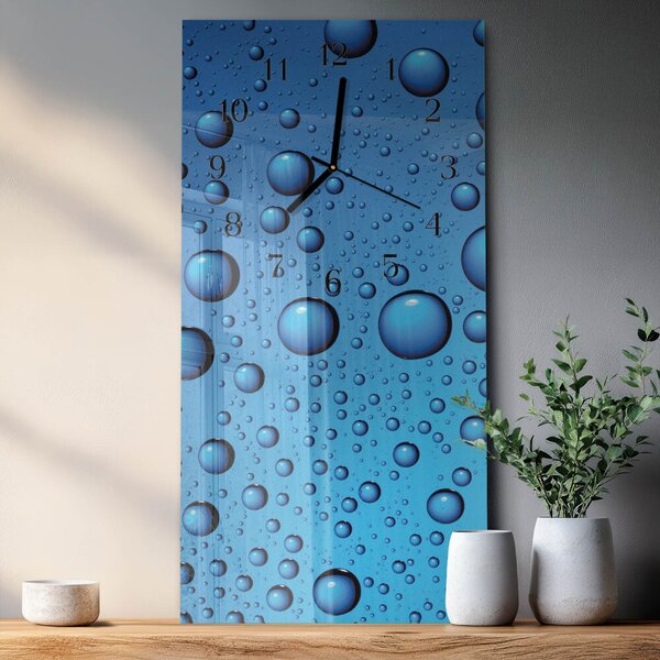 Skleněné hodiny vertikální Kapky zsppc-30x60-00170913