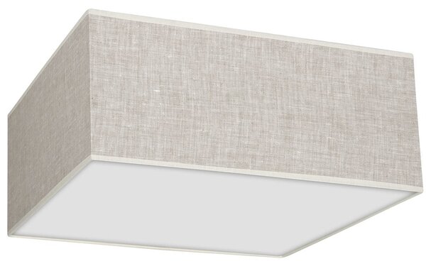 Stropní svítidlo Lino Square, 1x lněné stínítko, (bílé plexisklo), (40cm)