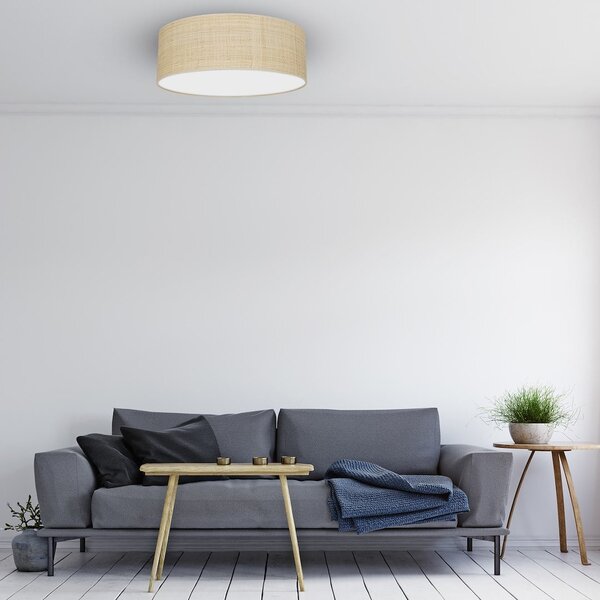 Stropní svítidlo Marshall, 1x ratanové stínítko, (bílé plexisklo), (fi 50cm)