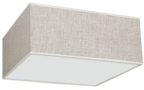 Stropní svítidlo Lino Square, 1x lněné stínítko, (bílé plexisklo), (40cm)
