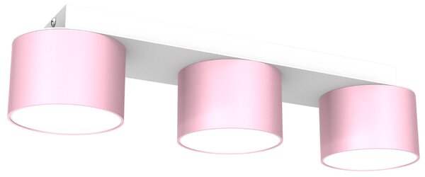 Stropní svítidlo Dixie, 3x růžové kovové stínítko, w